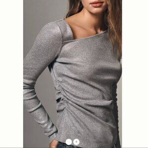 Anthropologie Draped Asymmetric Long-Sleeve Top NWT